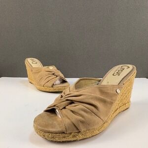 Circus by Sam Edelman Women's Tan Espadrille Wedge Sandals Size 9.5